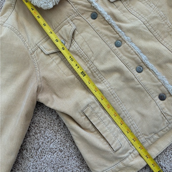 VTG AEROPOSTALE VANILLA CORDUROY VEGAN FUR COLLARED JACKET, SIZE L - Picture 12 of 12